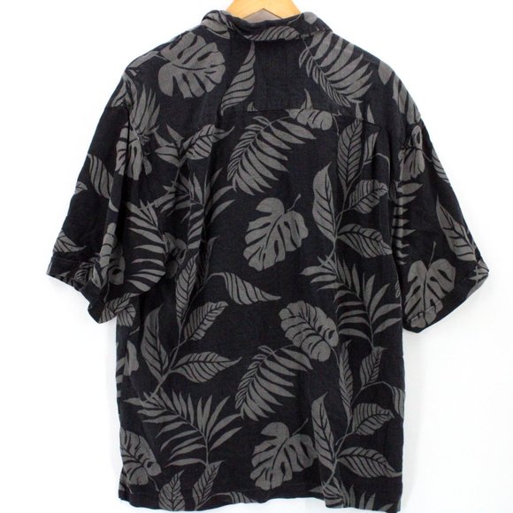 Vintage Jamaica Jaxx Hawaiian Silk Shirt Mens Black Faded Floral Pattern Size XL - Picture 7 of 9